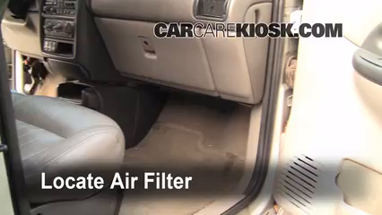 1998 Pontiac Trans Sport Montana 3.4L V6 (4 Door) Filtre à air (intérieur) Changement