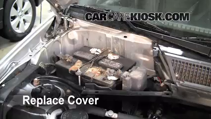 battery replacement 2001 2005 toyota rav4 2001 toyota rav4 2 0l 4replace cover ensure the cover is put back properly