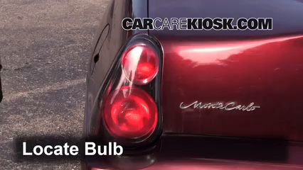 2001 Chevrolet Monte Carlo LS 3.4L V6 Éclairage Feux de position arrière (remplacer ampoule)
