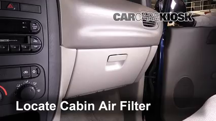 2001 Dodge Caravan SE 2.4L 4 Cyl. Filtre à air (intérieur)
