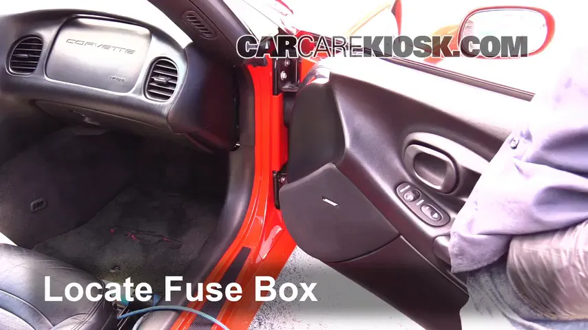 Interior Fuse Box Location: 2002 Chevrolet Corvette 5.7L V8 Convertible