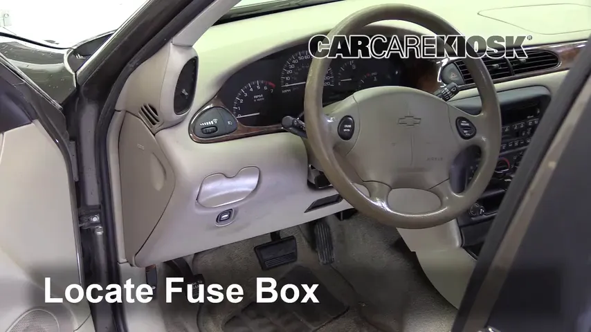 Interior Fuse Box Location: 2002 Chevrolet Malibu LS 3.1L V6