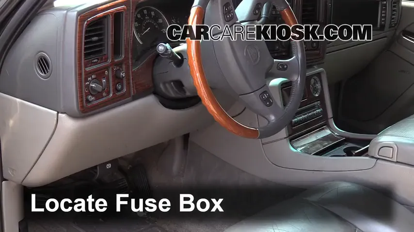 Interior Fuse Box Location: 2003 Cadillac Escalade 6.0L V8