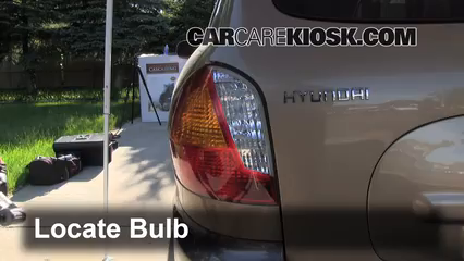 2003 Hyundai Santa Fe GLS 3.5L V6 Éclairage Feux de marche arrière (remplacer une ampoule)