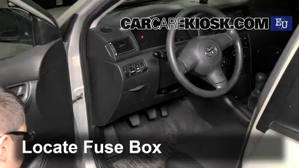Interior Fuse Box Location 2003 2008 Toyota Corolla 2004