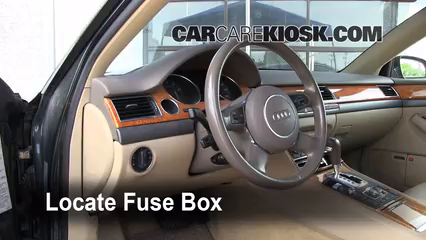 Interior Fuse Box Location: 2004 Audi A8 Quattro L 4.2L V8