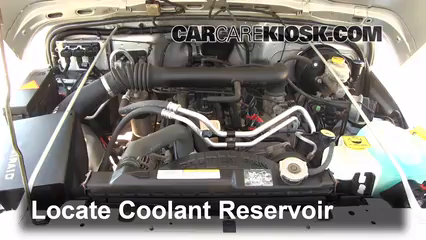 How to Add Coolant: 2004 Jeep Wrangler Rubicon  6 Cyl.