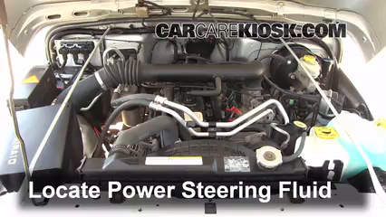 How to Add Power Steering Fluid to a 2004 Jeep Wrangler Rubicon  6 Cyl.