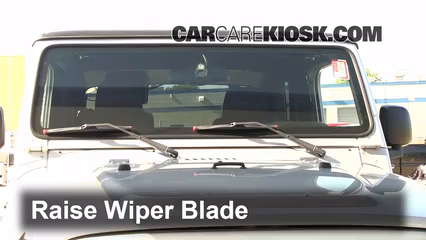 Front Windshield Wiper Blade Change: 2004 Jeep Wrangler Rubicon  6 Cyl.