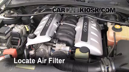 2004 Pontiac GTO 5.7L V8 Filtro de aire (motor) Cambio