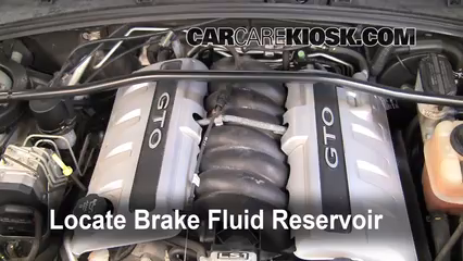 2004 Pontiac GTO 5.7L V8 Brake Fluid Add Fluid