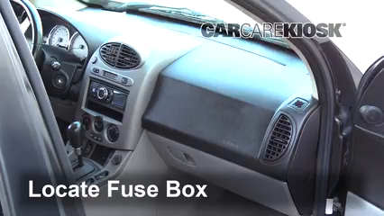 Interior Fuse Box Location: 2002-2007 Saturn Vue - 2004 Saturn Vue 2.2L