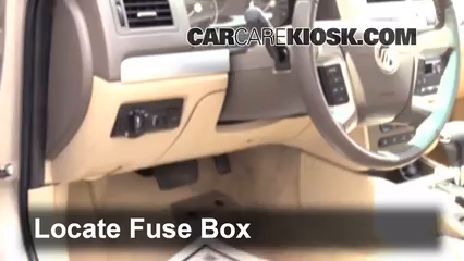Interior Fuse Box Location: 2007 Mercury Milan Premier 3.0L V6