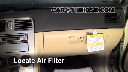 2006 Subaru Forester X 2.5L 4 Cyl. Air Filter (Cabin) Check