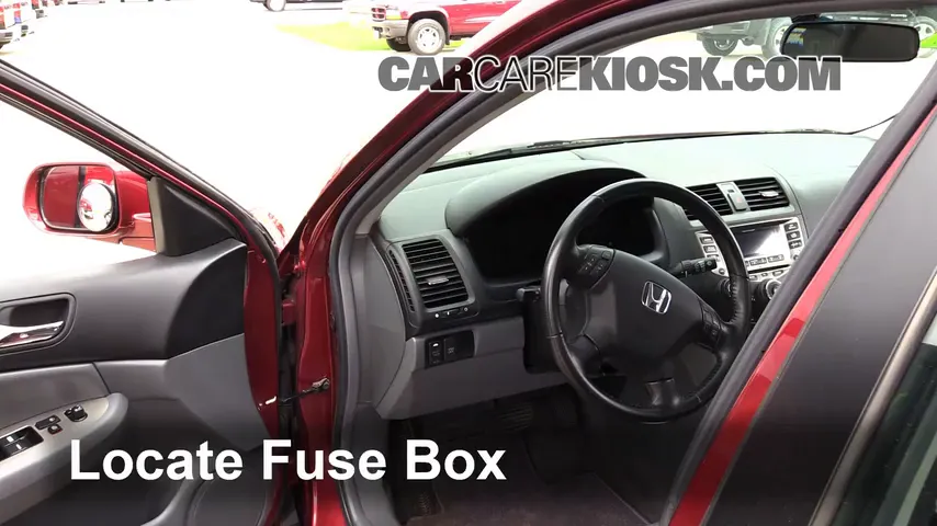 Interior Fuse Box Location: 2007 Honda Accord LX 2.4L 4 Cyl. Sedan (4 Door)