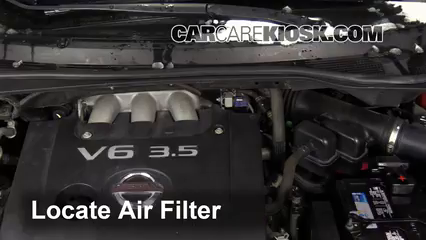 2007 Nissan Quest 3.5L V6 Filtro de aire (motor) Cambio