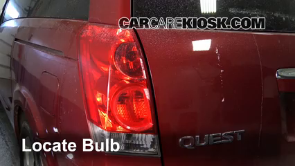 2007 Nissan Quest 3.5L V6 Éclairage Feu clignotant arrière (remplacer l'ampoule)