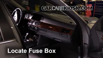 Interior Fuse Box Location: 2008 BMW 535xi 3.0L 6 Cyl. Turbo Sedan