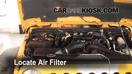 How to Change Engine Air Filter: 2008 Jeep Wrangler Unlimited Rubicon   V6