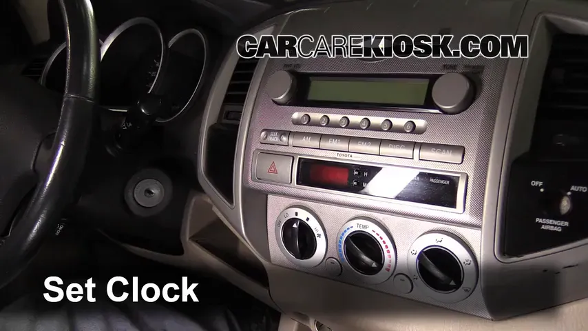 How to Set the Clock / Change Time on a 2008 Toyota Tacoma 2.7L 4 Cyl ...
