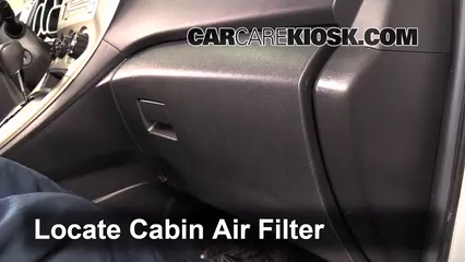 2009 2010 Pontiac Vibe Cabin Air Filter Check 2009 Pontiac Vibe