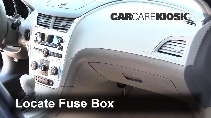 Interior Fuse Box Location: 2008 Chevrolet Malibu LTZ 3.6L V6