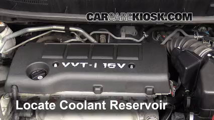 2009 Pontiac Vibe 2.4L 4 Cyl. Refrigerante (anticongelante) Controlar nivel de líquido