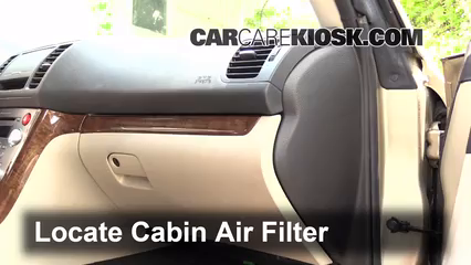 2009 Subaru Outback 2.5i Limited 2.5L 4 Cyl. Filtro de aire (interior)