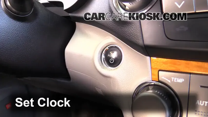 How to Set the Clock / Change Time on a 2009 Toyota Highlander Hybrid ...
