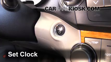 How to Set the Clock / Change Time on a 2009 Toyota Highlander 2.7L 4 Cyl.