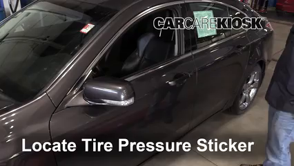 2010 Acura TL SH-AWD 3.7L V6 Pneus et roues Vérifier la pression des pneus