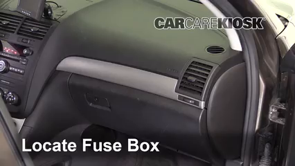 Interior Fuse Box Location: 2008 Saturn Outlook XE 3.6L V6