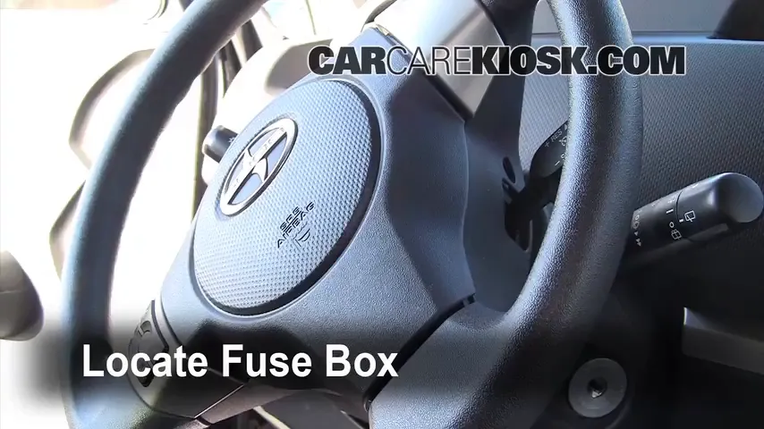 Interior Fuse Box Location: 2008 Scion xB 2.4L 4 Cyl