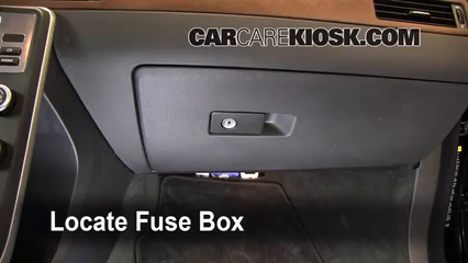 Interior Fuse Box Location: 2010 Volvo S80 T6 3.0L 6 Cyl. Turbo