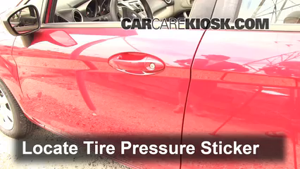 Ford Fiesta Tyre Pressure Placard 2002 2008 Pure Tyre 01603 462959