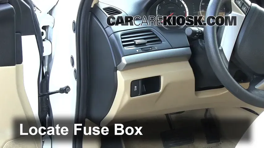 Interior Fuse Box Location: 2011 Honda Accord LX 2.4L 4 Cyl