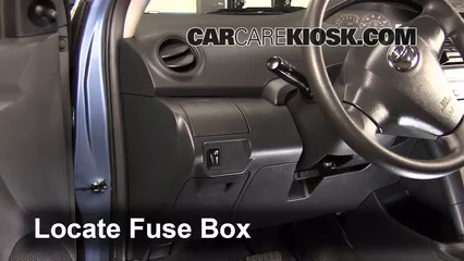 Interior Fuse Box Location: 2007-2011 Toyota Yaris - 2011 Toyota Yaris