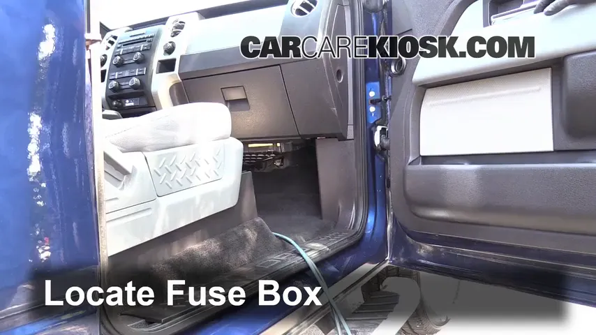 Interior Fuse Box Location: 2012 Ford F-150 XLT 5.0L V8 FlexFuel Crew Cab  Pickup