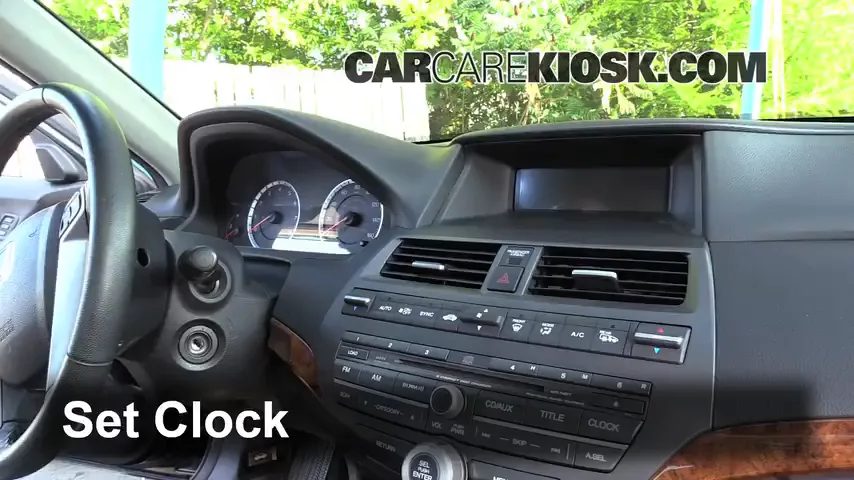 How to Set the Clock / Change Time on a 2012 Honda Accord EX-L 3.5L V6 ...