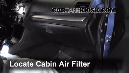 2012 Subaru Impreza 2.0L 4 Cyl. Wagon Filtro de aire (interior) Cambio