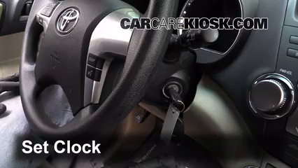 2012 Toyota Highlander 3.5L V6 Reloj Fijar hora de reloj