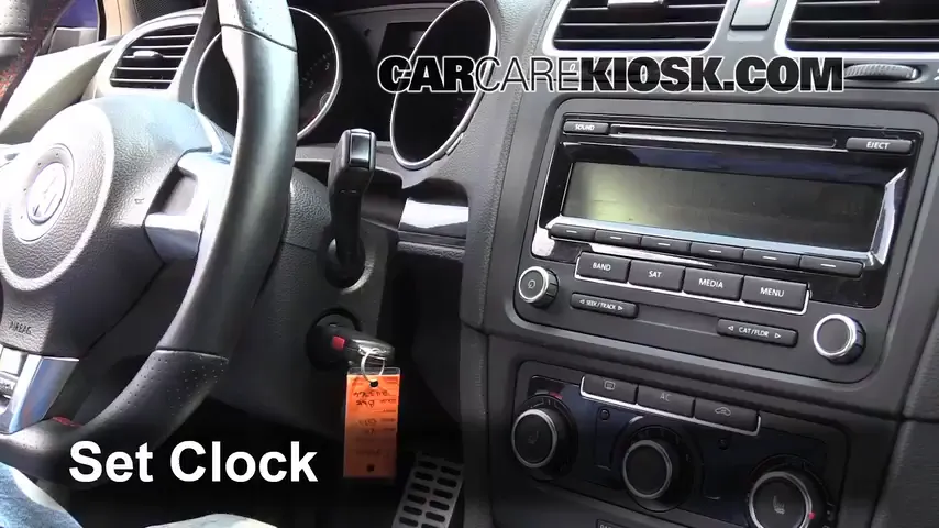 How to Set the Clock / Change Time on a 2012 Volkswagen GTI 2.0L 4 Cyl ...