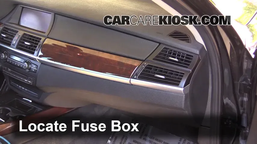 Interior Fuse Box Location: 2008 BMW X5 3.0si 3.0L 6 Cyl
