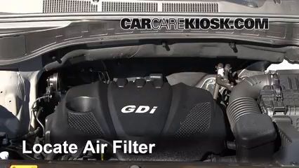 2013 Hyundai Santa Fe Sport 2.4L 4 Cyl. Filtre à air (moteur) Changement