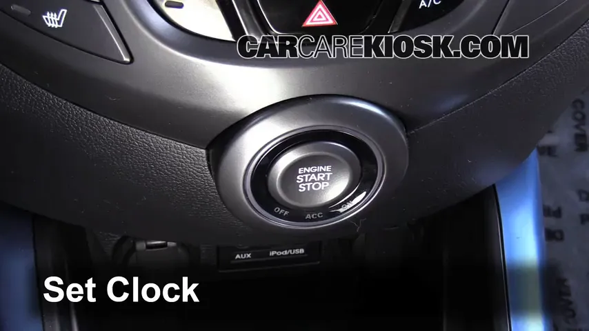 How to Set the Clock / Change Time on a 2013 Hyundai Veloster Turbo 1 ...