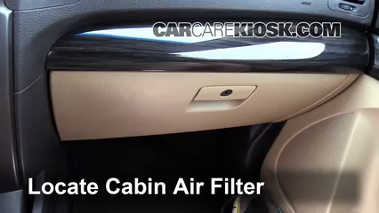 2013 Kia Sorento LX 2.4L 4 Cyl. Sport Utility (4 Door) Air Filter (Cabin) Check