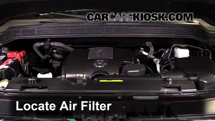 2013 Nissan Titan SV 5.6L V8 Crew Cab Pickup Filtro de aire (motor) Control