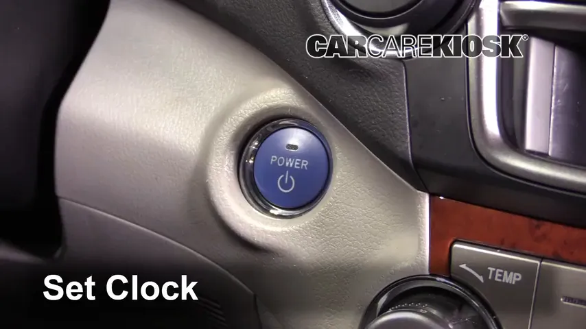 How to Set the Clock / Change Time on a 2013 Toyota Highlander Hybrid ...