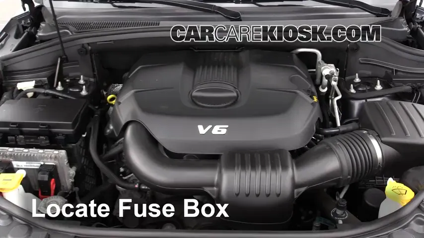 Interior Fuse Box Location: 2014 Dodge Durango SXT 3.6L V6 FlexFuel