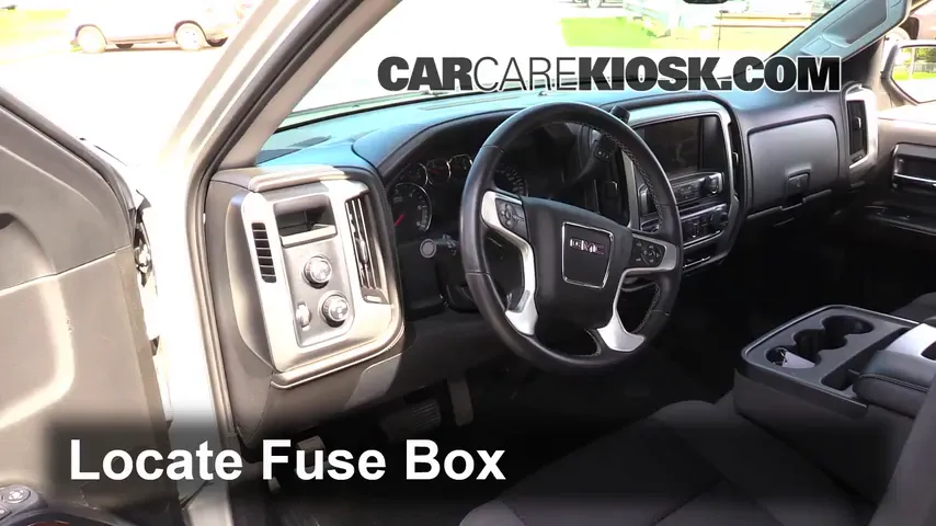 Interior Fuse Box Location: 2014 GMC Sierra 1500 SLE 4.3L V6 FlexFuel Crew  Cab Pickup